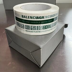 Balenciaga White and Green Logo Tape